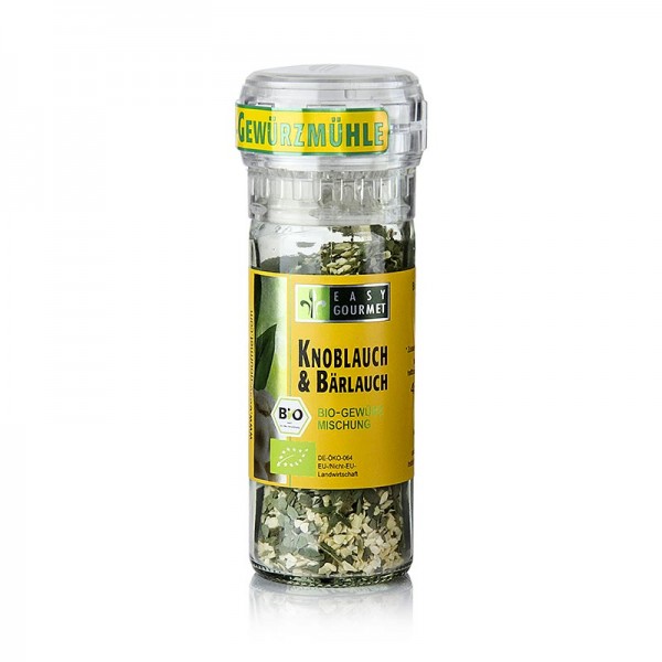 Easy Gourmet - Gourmet-Gewürzmühle Knoblauch & Bärlauch Gewürzmischung BIO