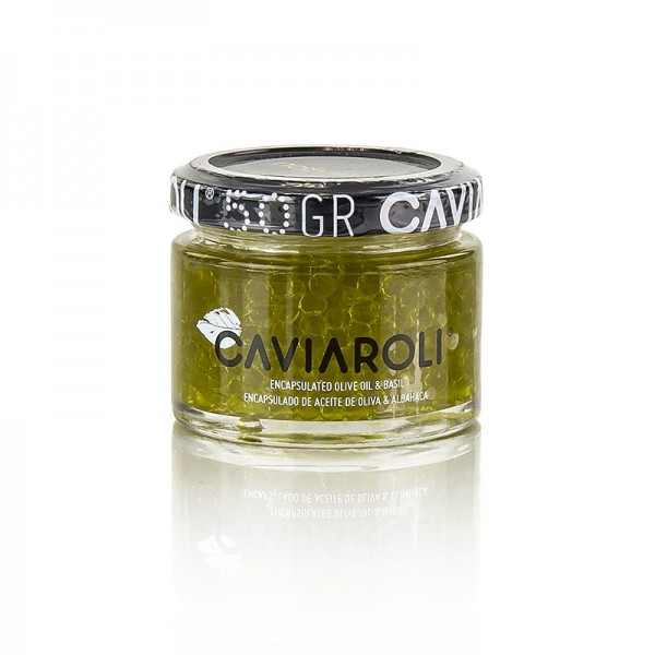 Caviaroli - Caviaroli® Olivenölkaviar kleine Perlen aus Olivenöl mit Basilikum grün