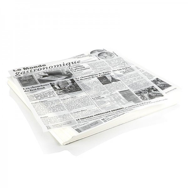 Deli-Vinos Kitchen Accessories - Einweg Snack Papier mit Zeitungspapierdruck ca.290x300mm le monde gastro