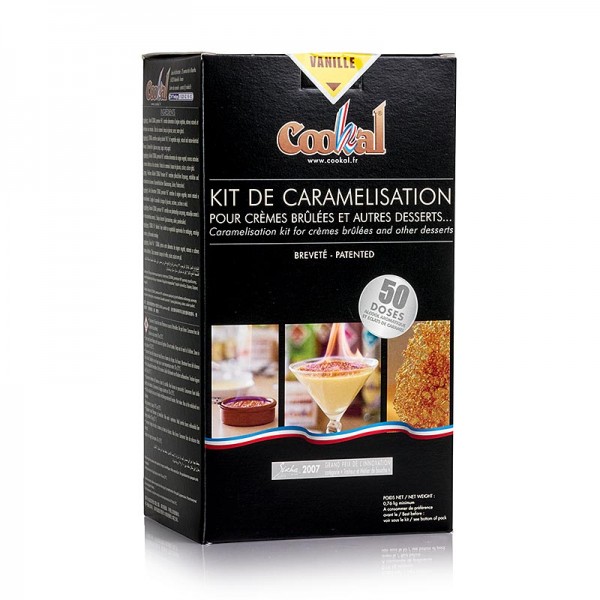 Cookal - Creme Brulee Set Vanille karamelisieren mit Flambieressenz 50 Portionen