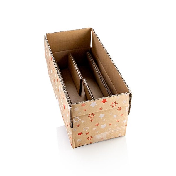 Famulus Verpackungen - Versandkarton Sterne 200 mit 2er Einlage 425x200x105mm