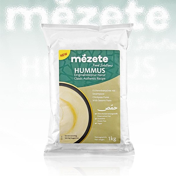 mézete - Gourmet Hummus Natur Kichererbsenpüree mit Sesampaste (16%) mézete