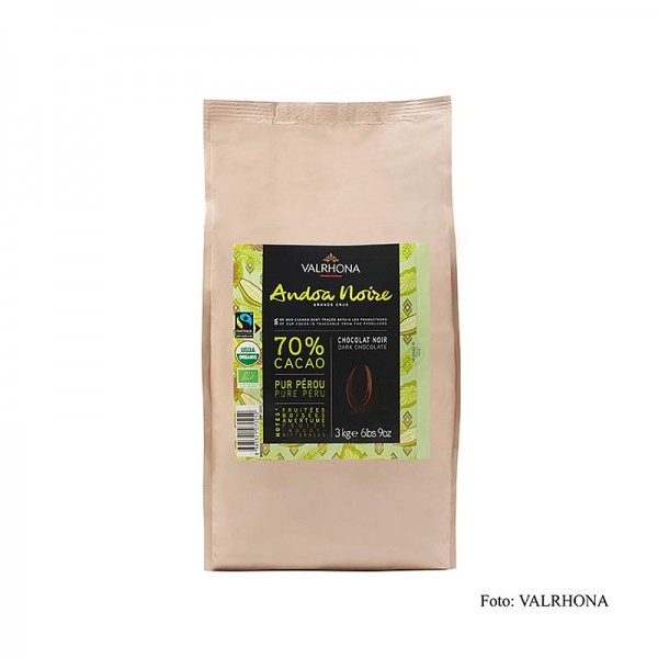 Valrhona - Valrhona Andoa Noire 70% 3 kg Callets Fairtrade BIO (12515)