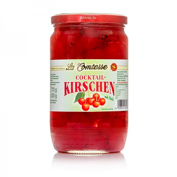 Le Klu - Cocktail-Kirschen rot mit Stiel