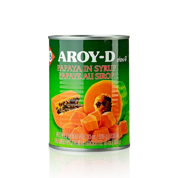 Aroy-D - Papaya Stücke in Sirup 565g (Atg. 280g) Aroy-D