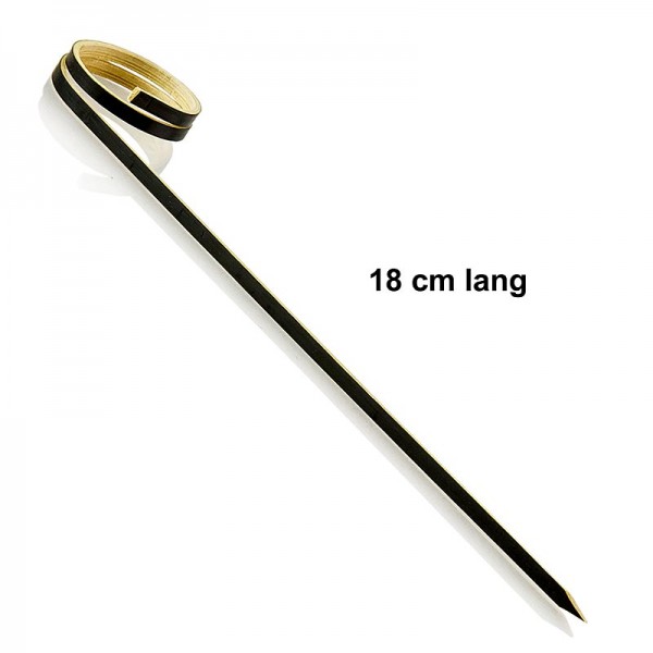 Deli-Vinos Kitchen Accessories - Bambus-Spieße mit Loop (Ringende) schwarz 18cm