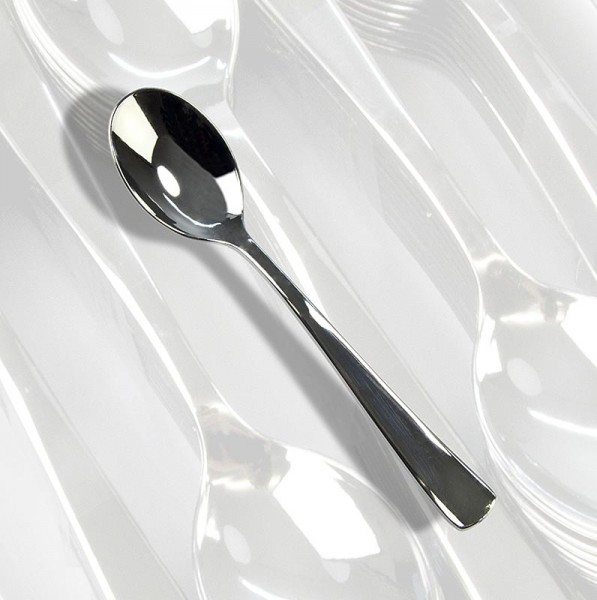 Deli-Vinos Kitchen Accessories - Einweg Silberesslöffel Kunststoff silberfarben 17.5cm