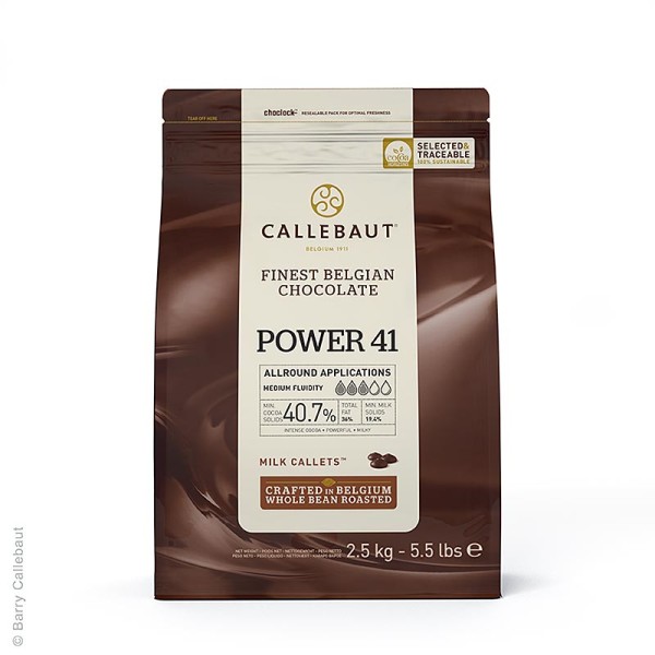 Callebaut - Power 41 Vollmilch Schokoladen Callets Couverture Callebaut