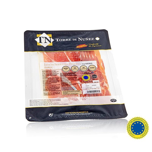 Torre de Nunez - Jamon Serrano Reserva g.t.S. 14 Mon. Schinken in Scheiben,Torre de Nunez