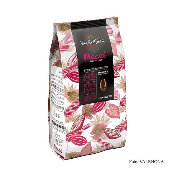 Valrhona - Macae Grand Cru dunkle Couverture Callets 62% Kakao Brasilien