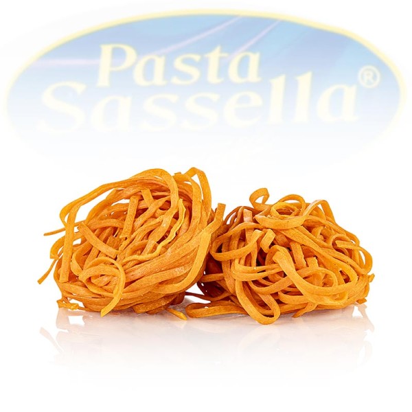 Sassella - Frische Tagliarini mit Tomate rot Bandnudel 3mm Sassella