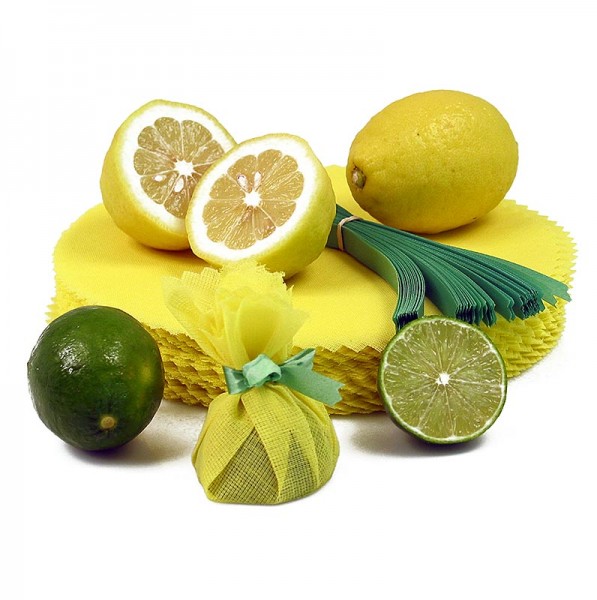 The Original Lemon Wraps - The Original Lemon Wraps - Zitronenserviertuch gelb mit grüner Krawatte
