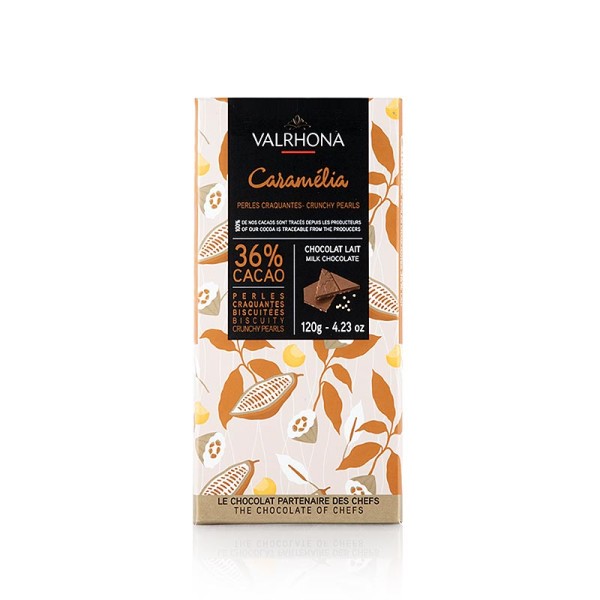 Valrhona - Valrhona Caramelia - Vollmilchschokolade mit Puffweizen 36% Kakao
