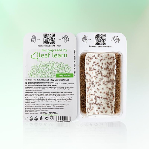 Microgreens by Leaf Learn - Microgreens Zucht Kapsel Rettich 4 Portionen Leaf Learn