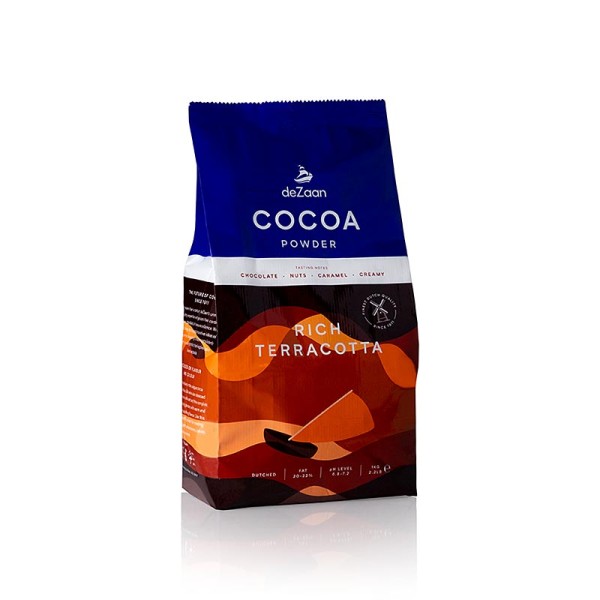 deZaan - Rich Terracotta Kakao Pulver schwach entölt 20-22% Fett deZaan