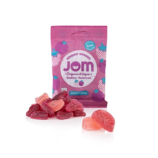 Jom - JOM - Raspberry & Black Currant Gummy Candy (Fruchtgummi) vegan BIO
