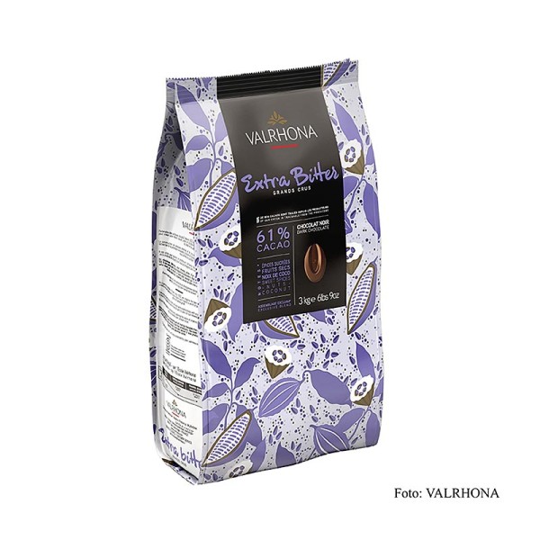 Valrhona - Extra Bitter dunkle Couverture Callets 61% Kakao