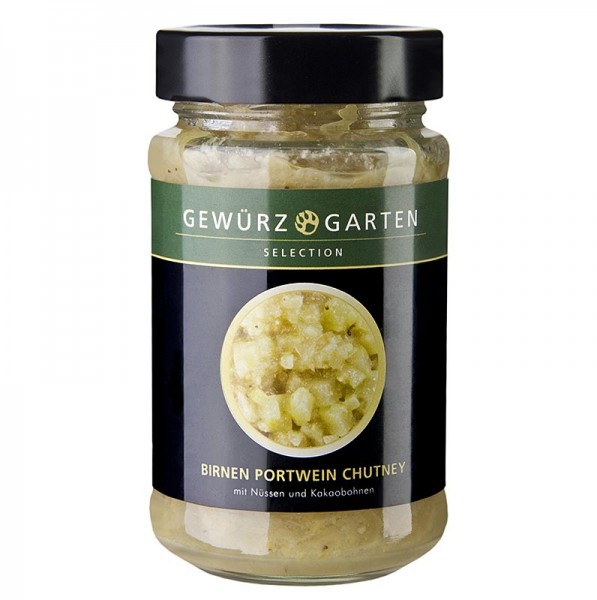 Gewürzgarten Selection - Gewürzgarten Birnen Portwein Chutney mit Nüssen Ingwer und Kakaobohnen