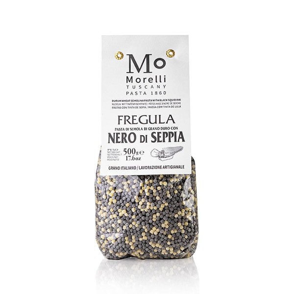 Morelli 1860 - Nudeln Fregula (Fregola) Nero di Seppia (m. Tintenfischtinte) Morelli 1860