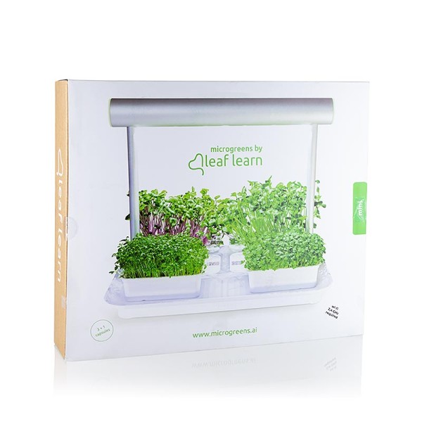 Microgreens by Leaf Learn - Microgreens Mini-Zuchtbox für 4 Kapseln 30x24x37cm (inkl. 4 Kapseln)