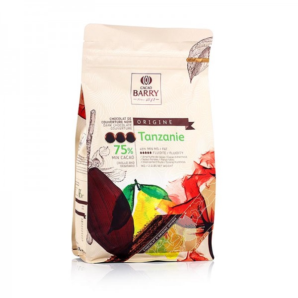 Cacao Barry - Origine Tanzanie dunkle Schokolade Callets 75% Kakao
