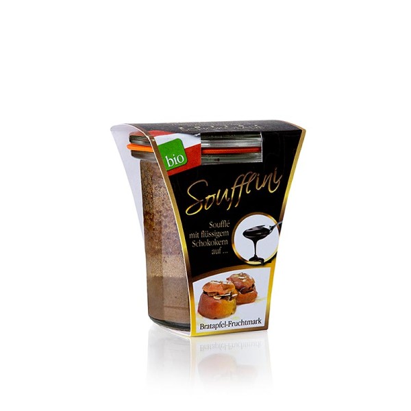 Soufflini - Soufflini - Schokoladensouffle mit flüssigem Kern auf Bratapfel BIO