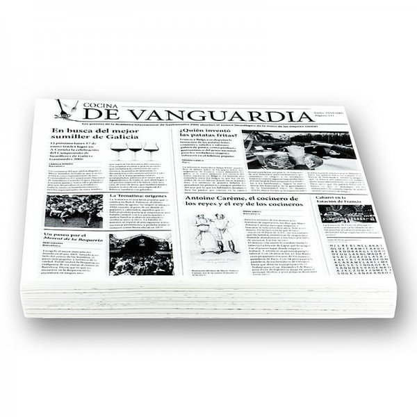 Deli-Vinos Kitchen Accessories - Einweg Snack Papier mit Zeitungspapierdruck ca.290x300mm De Vanguardia