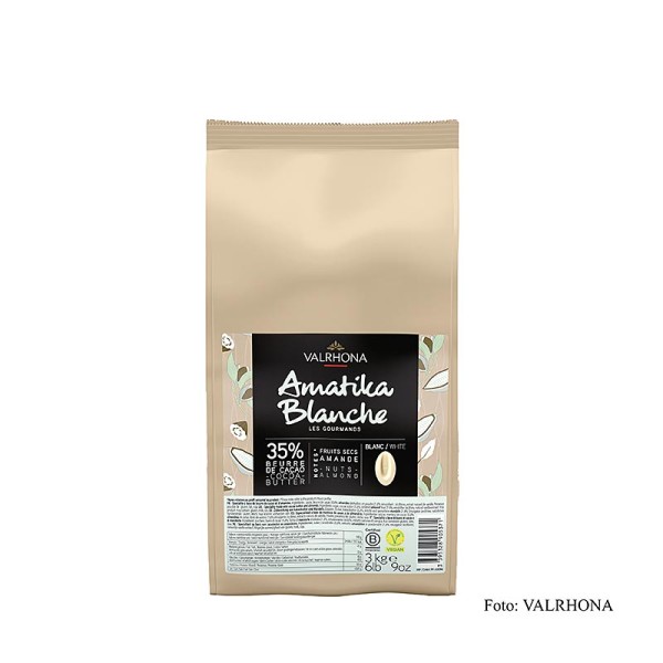 Valrhona - Valrhona AMATIKA VEGANE weiße Couverture 35% Kakao 3kg Callets (43096)