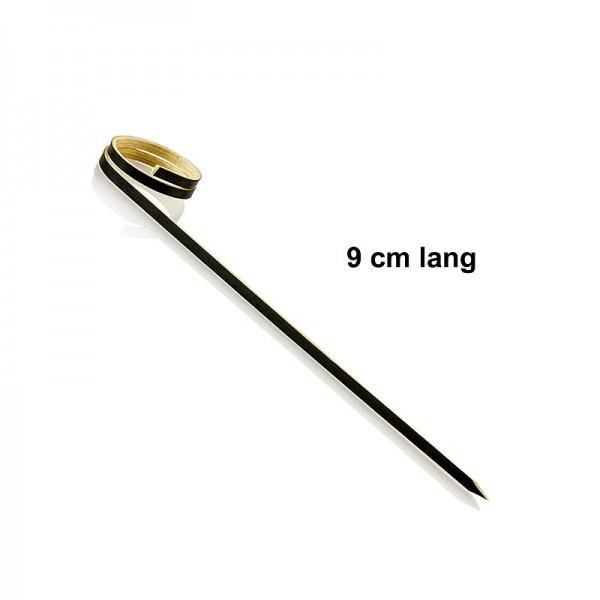 Deli-Vinos Kitchen Accessories - Bambus-Spieße mit Loop (Ringende) schwarz 9cm
