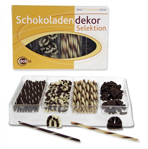 Deli-Vinos Patisserie - Schoko Dekorsortiment - Selektion 2 4 Sorten Cigarillos & Fächer