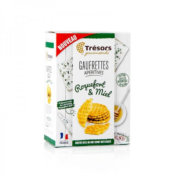 Barsnack Tresors - Barsnack Trésors - Gaufrettes franz. Mini-Waffeln mit Roquefort Käse & Honig