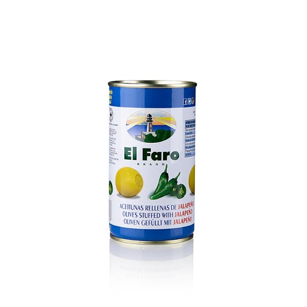 El Faro - Grüne Oliven ohne Kern mit Jalapano Chili El Faro