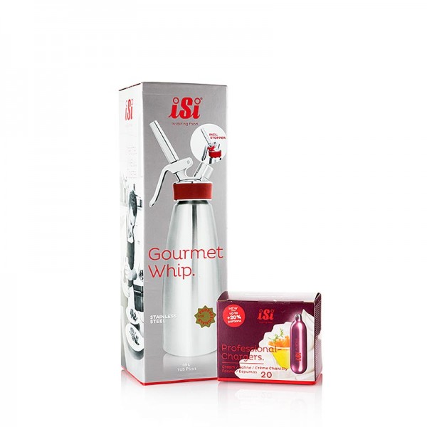 iSi Gourmet Whip - Espuma Sprayer Set 1 - ISI Whip PLus (1603) 500ml + 20 Professional Sahnekapseln