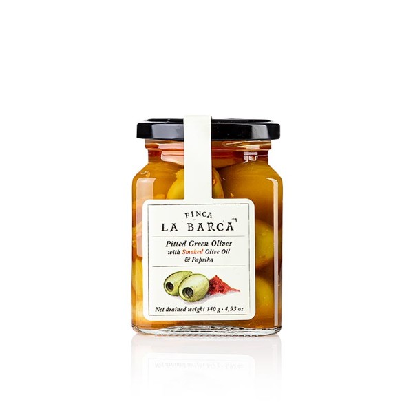 Finca La Barca - Grüne Oliven ohne Kern mit geräucherter Paprika & Kräutern Finca La Barca
