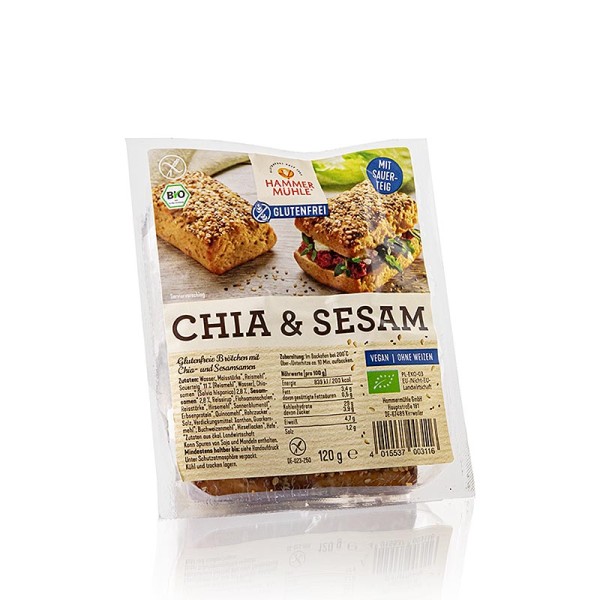 Hammermühle - Chia & Sesambrötchen glutenfrei laktosefrei Hammermühle BIO