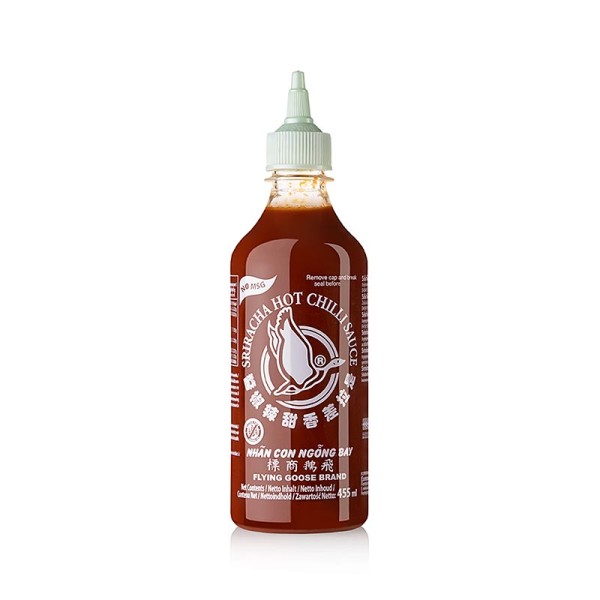 Flying Goose - Chili-Sauce - Sriracha ohne MSG scharf Squeeze Flasche Flying Goose