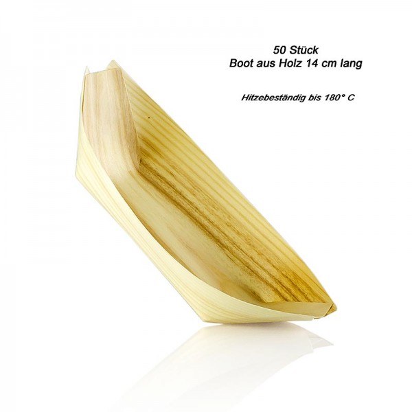 Deli-Vinos Kitchen Accessories - Einweg Boot aus Holz ca. 14cm hitzebeständig bis 180° C