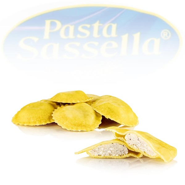 Sassella - Frische Agnolotti mit Ricotta und Trüffelgeschmack rund und hell Sassella