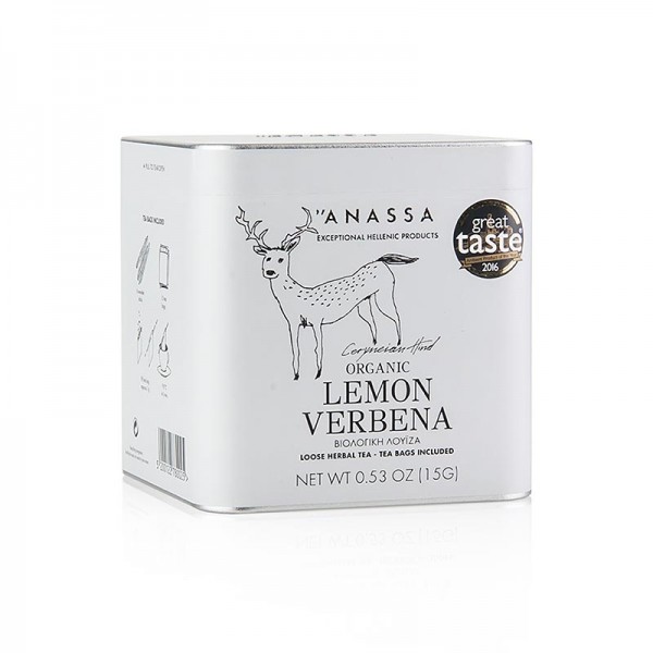 Anassa - ANASSA Lemon Verbena Tea (Zitronen Eisenkraut) lose mit 15 Beuteln BIO