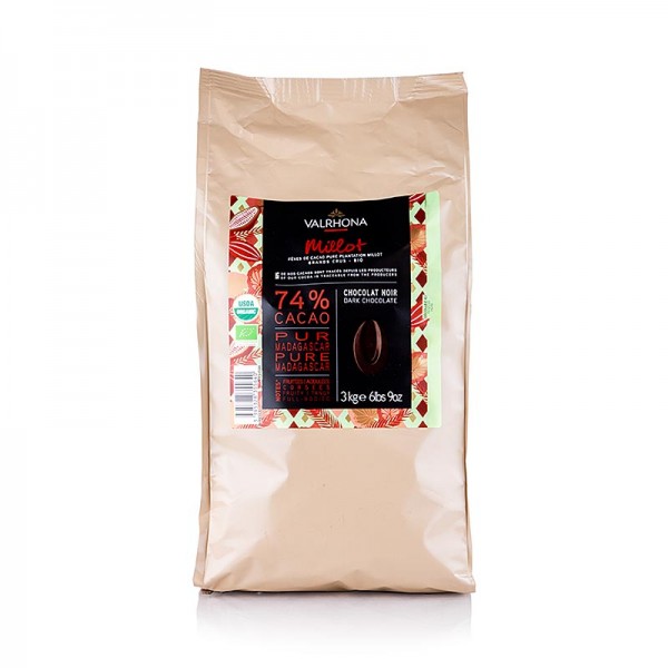 Valrhona - Valrhona Millot dunkle Couverture 74% Kakao Callets (31508) BIO