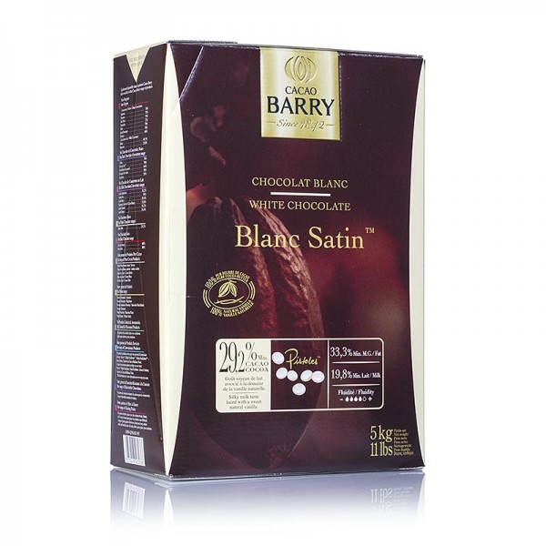 Cacao Barry - Blanc Satin weiße Schokolade Callets 29% Kakao