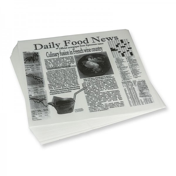 Deli-Vinos Kitchen Accessories - Einweg Snack Papier mit Zeitungspapierdruck ca.310x285mm Daily News