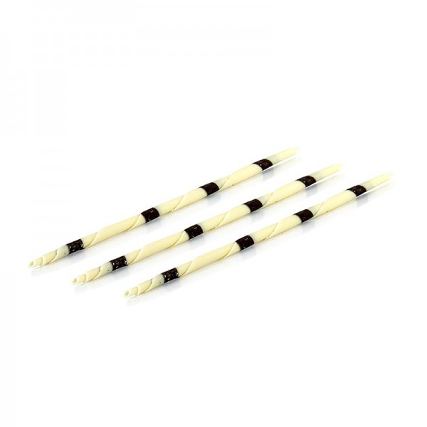 Callebaut - Schokozigarren - XL Pencil weiß / schwarze Streifen 20cm Mona Lisa