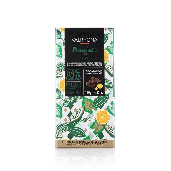 Valrhona - Valrhona Manjari - Bitterschokolade mit Orangenstückchen 64% Kakao Madagaskar