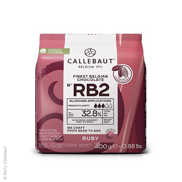 Callebaut - Ruby RB2 - Rosa Schokolade (32.8%) Callets Couverture Callebaut