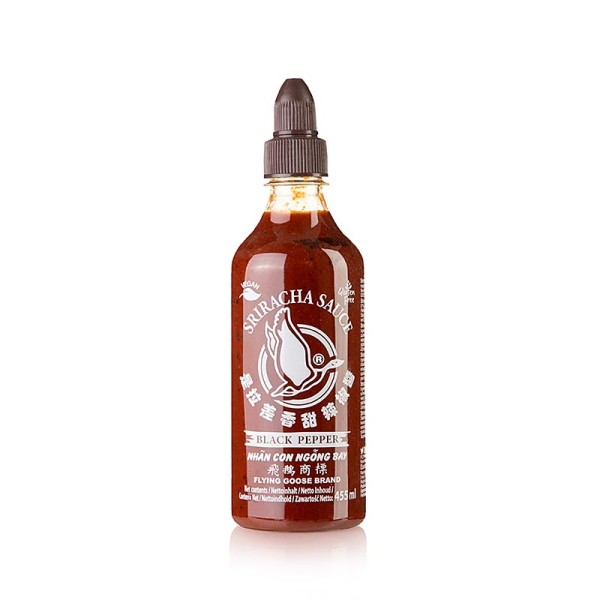 Flying Goose - Chili-Sauce - Sriracha scharf mit schwarzem Pfeffer scharf Flying Goose