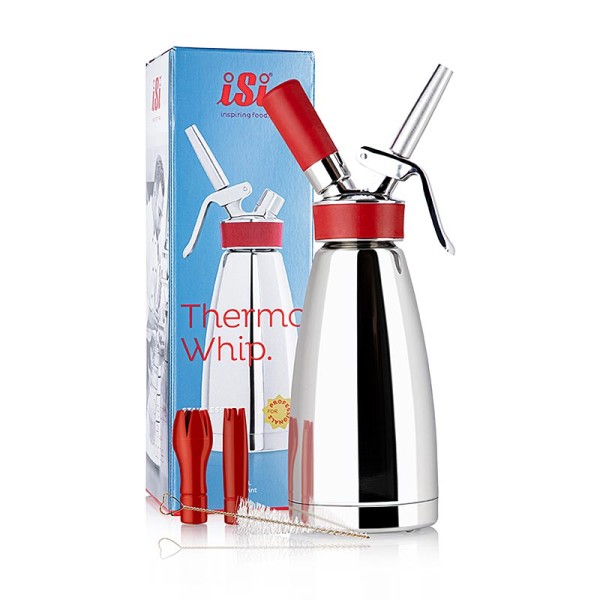 iSi Thermo Whip - Espuma - Thermo Sprayer Plus Whip komplett Edelstahl poliert 500 ml rot