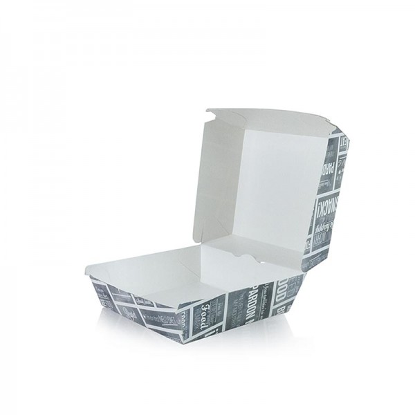 Deli-Vinos Kitchen Accessories - Einweg Burger-Box S.90x90x70mm Pappe Kreide Konzept