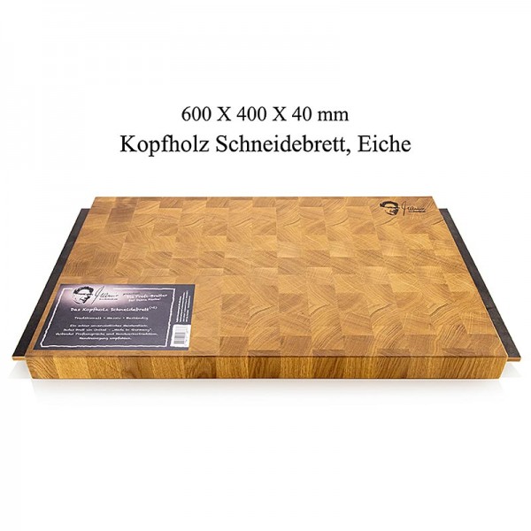 Mario Kotaska - Kopfholz Schneidebrett Eiche mit Griffleisten 600x400x40mm Mario Kotaska