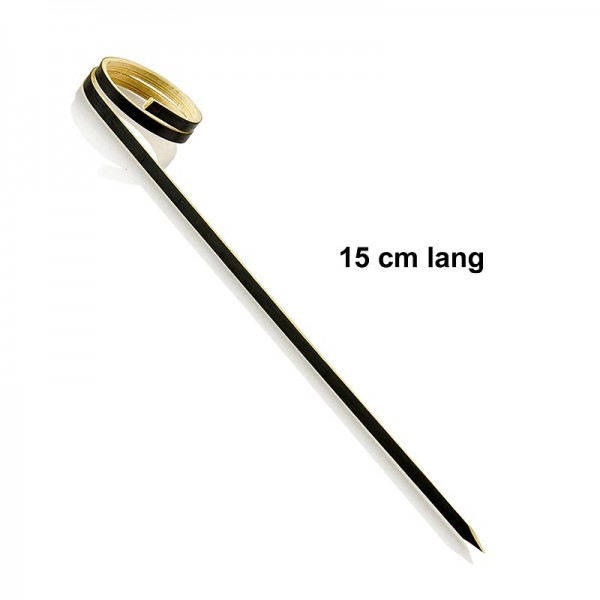 Deli-Vinos Kitchen Accessories - Bambus-Spieße mit Loop (Ringende) schwarz 15cm